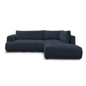 Colțar albastru închis extensibil/cu spațiu de depozitare (cu colț pe partea dreaptă/în formă de ”L”) Fuji – Bobochic Paris