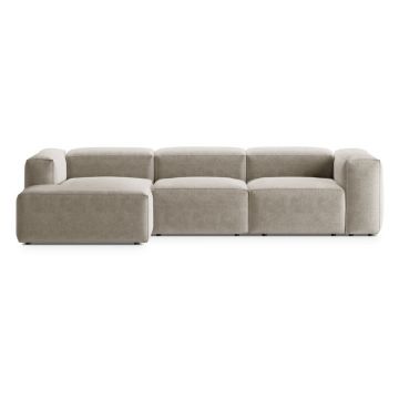 Colțar bej (cu colț pe partea stângă/cu șezlong) Bergamo – Cosmopolitan Design