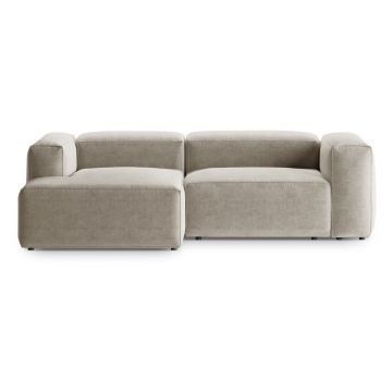 Colțar bej (cu colț pe partea stângă/cu șezlong) Bergamo – Cosmopolitan Design