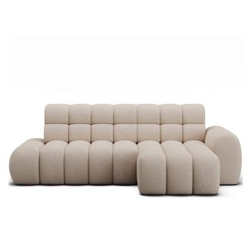 Colțar bej extensibil (cu colț pe partea dreaptă/cu șezlong) Ceedro – ELTAP