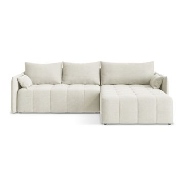 Colțar bej extensibil/cu spațiu de depozitare (cu colț pe partea dreaptă/cu șezlong) Moku – Makamii