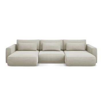 Colțar bej extensibil/cu spațiu de depozitare (în formă de 