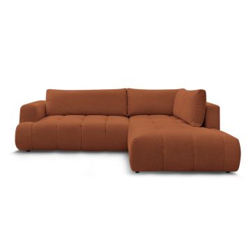 Colțar cărămiziu extensibil/cu spațiu de depozitare (cu colț pe partea dreaptă/în formă de ”L”) Fuji – Bobochic Paris