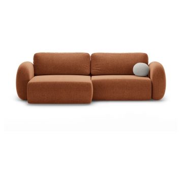 Colțar cărămiziu extensibil/cu spațiu de depozitare cu tapițerie din chenille Tonale – Cosmopolitan Design