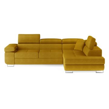 Colțar galben extensibil/cu spațiu de depozitare (cu colț pe partea dreaptă/în formă de ”L”) Anton – ELTAP