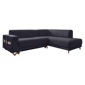 Colțar gri antracit extensibil/cu spațiu de depozitare (cu colț pe partea dreaptă/în formă de ”L”) Classy Sophie – Miuform