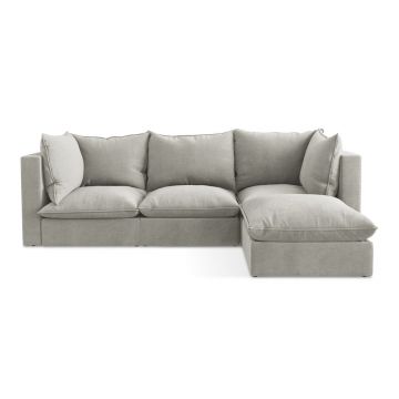 Colțar gri deschis (cu colț pe partea dreaptă/cu șezlong) Manao – Makamii