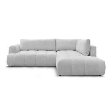 Colțar gri deschis extensibil/cu spațiu de depozitare (cu colț pe partea dreaptă/în formă de ”L”) Fuji – Bobochic Paris