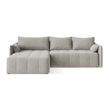 Colțar gri deschis extensibil/cu spațiu de depozitare (cu colț pe partea stângă/cu șezlong) Moku – Makamii