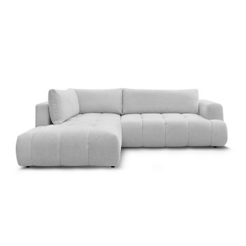 Colțar gri deschis extensibil/cu spațiu de depozitare (cu colț pe partea stângă/în formă de ”L”) Fuji – Bobochic Paris