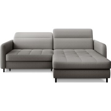 Colțar gri extensibil/cu spațiu de depozitare cu tapițerie din catifea (cu colț pe partea dreaptă/cu șezlong) Gomsi – ELTAP