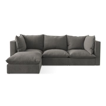 Colțar gri închis (cu colț pe partea stângă/cu șezlong) Manao – Makamii