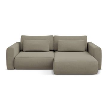 Colțar maro deschis extensibil/cu spațiu de depozitare (cu colț pe partea dreaptă/cu șezlong) Kapua – Makamii