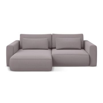 Colțar mov lavandă extensibil/cu spațiu de depozitare cu tapițerie din catifea (cu colț pe partea stângă/cu șezlong) Kapua – Makamii