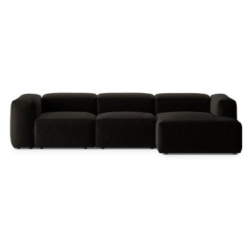 Colțar negru (cu colț pe partea dreaptă/cu șezlong) Bergamo – Cosmopolitan Design