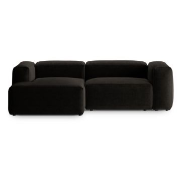 Colțar negru (cu colț pe partea stângă/cu șezlong) Bergamo – Cosmopolitan Design