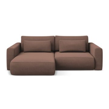 Colțar roz extensibil/cu spațiu de depozitare (cu colț pe partea stângă/cu șezlong) Kapua – Makamii