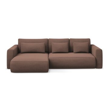 Colțar roz extensibil/cu spațiu de depozitare (cu colț pe partea stângă/cu șezlong) Kapua – Makamii