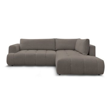 Colțar taupe extensibil/cu spațiu de depozitare (cu colț pe partea dreaptă/în formă de ”L”) Fuji – Bobochic Paris