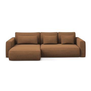 Colțar teracotă extensibil/cu spațiu de depozitare (cu colț pe partea stângă/cu șezlong) Kapua – Makamii