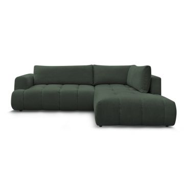 Colțar verde extensibil/cu spațiu de depozitare (cu colț pe partea dreaptă/în formă de ”L”) Fuji – Bobochic Paris