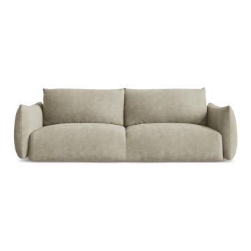 Canapea bej extensibilă cu tapițerie din chenille 230 cm Leila – Makamii