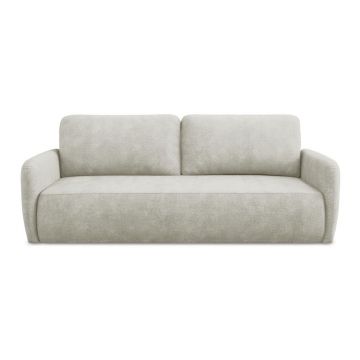 Canapea crem extensibilă/cu spațiu de depozitare cu tapițerie din chenille 218 cm Lilo – Makamii