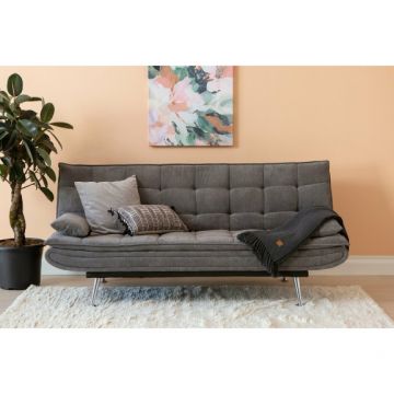 Canapea Extensibila Bridge, Gri Inchis, 196 Cm