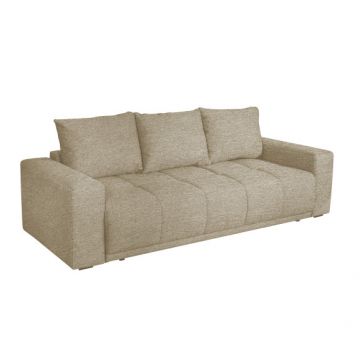Canapea Extensibila Green, 3 locuri, Lada Depozitare, Bej, Stelar 16, 240 Cm