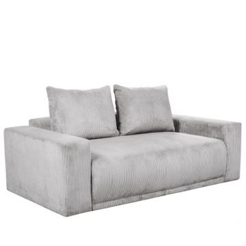 Canapea Fixa Otis, 2 locuri, Lada Depozitare, Gri deschis