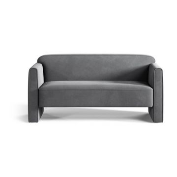 Canapea gri cu tapițerie din catifea 140 cm Abby – Micadoni