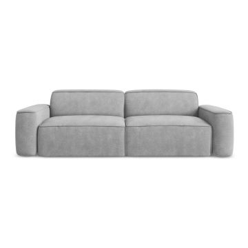 Canapea gri deschis cu tapițerie din chenille 244 cm Omao – Makamii