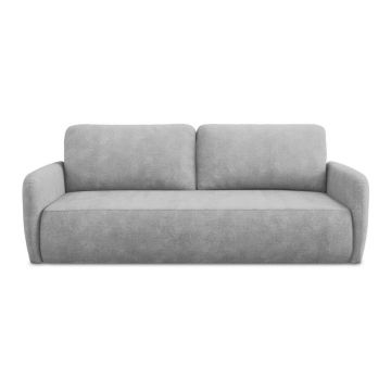 Canapea gri deschis extensibilă/cu spațiu de depozitare cu tapițerie din chenille 218 cm Lilo – Makamii