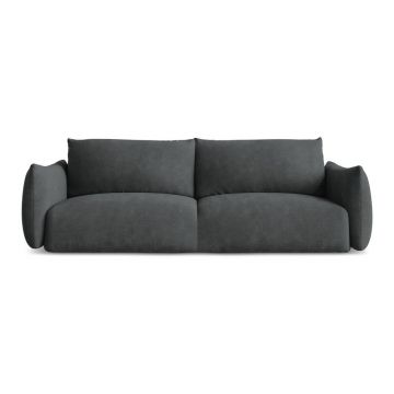 Canapea gri închis extensibilă cu tapițerie din chenille 230 cm Leila – Makamii