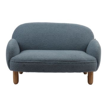 Canapea pentru copii bej cu tapițerie din țesătură bouclé 89 cm Rocky – Vipack