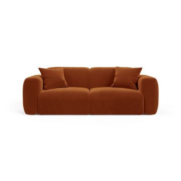Canapea teracotă cu tapițerie din catifea 220 cm Strino – Cosmopolitan Design