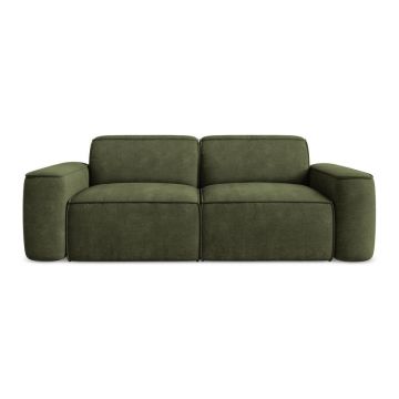 Canapea verde cu tapițerie din chenille 204 cm Omao – Makamii