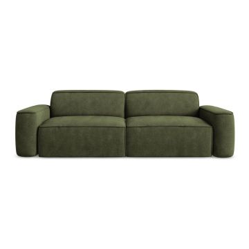 Canapea verde cu tapițerie din chenille 244 cm Omao – Makamii