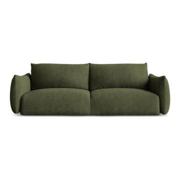 Canapea verde extensibilă cu tapițerie din chenille 230 cm Leila – Makamii