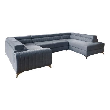 Colțar albastru extensibil/cu spațiu de depozitare (cu colț pe partea dreaptă/în formă de 