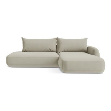 Colțar bej extensibil (cu colț pe partea dreaptă/cu șezlong) Hale – Makamii