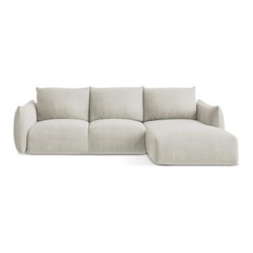 Colțar bej extensibil (cu colț pe partea dreaptă/cu șezlong) Leila – Makamii