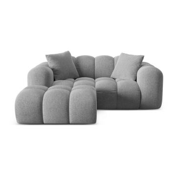 Colțar gri deschis cu tapițerie din chenille (cu colț pe partea stângă/cu șezlong) Treno – Cosmopolitan Design