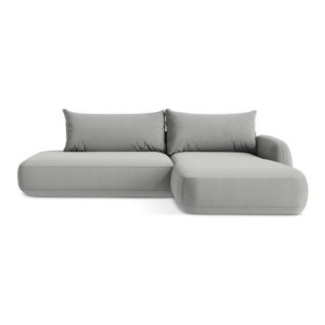 Colțar gri deschis extensibil (cu colț pe partea dreaptă/cu șezlong) Hale – Makamii