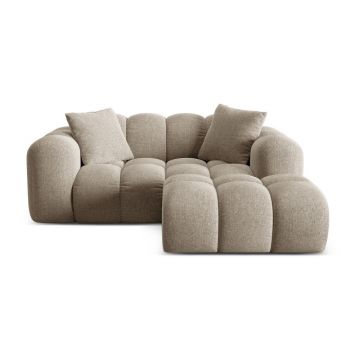 Colțar maro deschis cu tapițerie din chenille (cu colț pe partea dreaptă/cu șezlong) Treno – Cosmopolitan Design