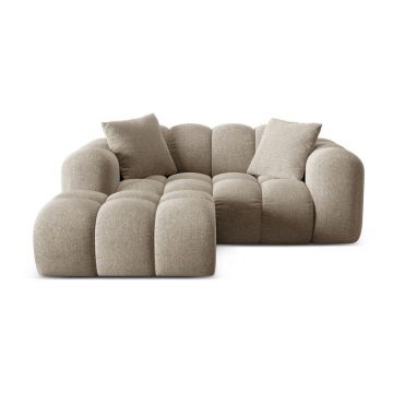 Colțar maro deschis cu tapițerie din chenille (cu colț pe partea stângă/cu șezlong) Treno – Cosmopolitan Design