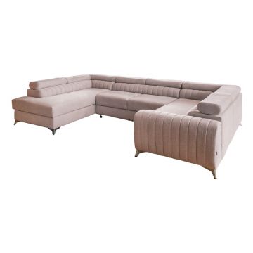 Colțar roz extensibil/cu spațiu de depozitare (cu colț pe partea stângă/în formă de 