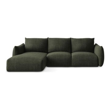 Colțar verde extensibil (cu colț pe partea stângă/cu șezlong) Leila – Makamii