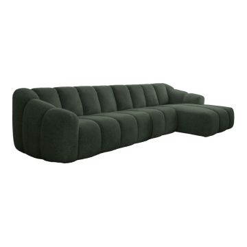 Colțar verde închis (cu colț pe partea dreaptă/cu șezlong) Shell – Miuform