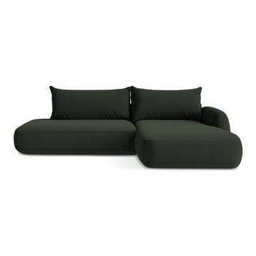 Colțar verde închis extensibil (cu colț pe partea dreaptă/cu șezlong) Hale – Makamii